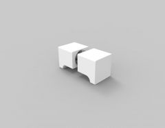 CRL SQUARE PREMIUM matte white Back-to-Back Square Finger Pull Knob