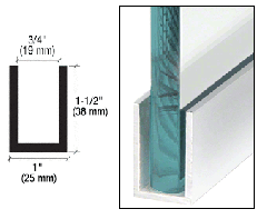 CRL White Wet Glaze 1-1/2" Deep U-Channel 120" Stock Length