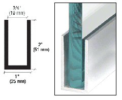 CRL Brite Anodized Wet Glaze 2" Deep U-Channel 240" Stock Length