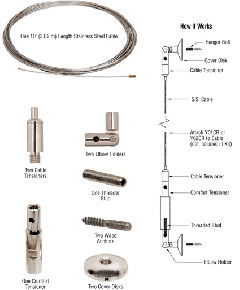 CRL Wall Mounted Vertical Cable System Kit