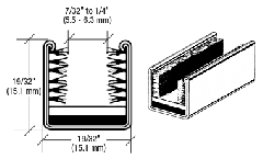 CRL Rigid 9/16" x 9/16" Marine Glass Run Channel - 96" Length