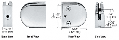 CRL Chrome Z-Series Round Type 2" Radius Base Clamp for 1/4" and 5/16" Glass