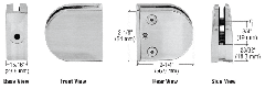 CRL Brushed Stainless Z-Series Round Type 2" Radius Base Stainless Steel Clamp for 1/4" and 5/16" Glass