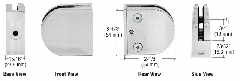 CRL Satin Chrome Z-Series Round Type Flat Base Zinc Clamp for 1/4" and 5/16" Glass