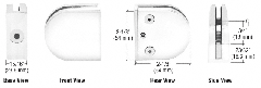 CRL White Z-Series Round Type Flat Base Zinc Clamp for 1/4" and 5/16" Glass