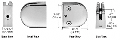 CRL Polished Stainless Z-Series Round Type Flat Base Stainless Steel Clamp for 3/8" Glass