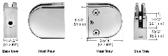 CRL Polished Stainless Z-Series Round Type Flat Base Stainless Steel Clamp for 1/2" Glass