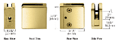 CRL Brass Z-Series Square Type Flat Base Zinc Clamp for 3/8" Glass