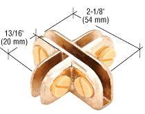 CRL Brass Four-Way 90 Degree Adjustable Shelf Connector
