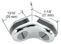 CRL Chrome Two-Way 120 Degree Display Connector