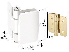 CRL White Stainless Zurich 03 Series Wall Mount Inswing Hinge